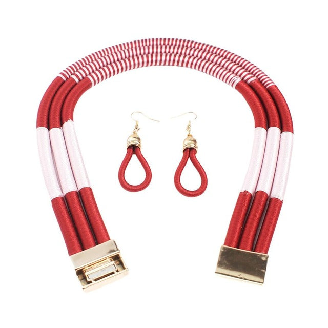 Ensemble Collier Boucles D&