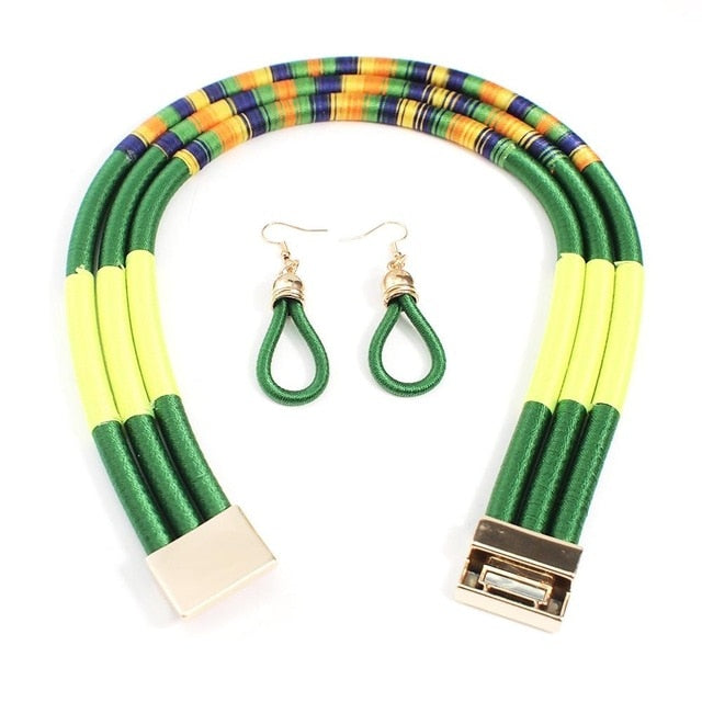 Ensemble Collier Boucles D&