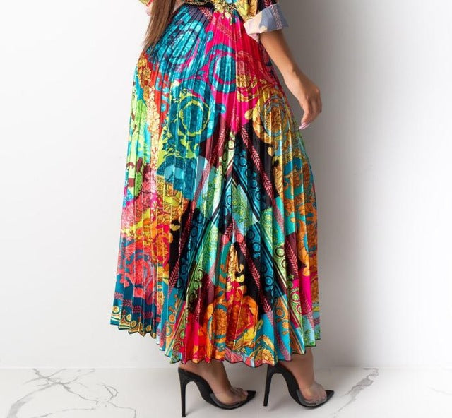 Grace 2-Piece Blouse and Pleated Skirt Sets