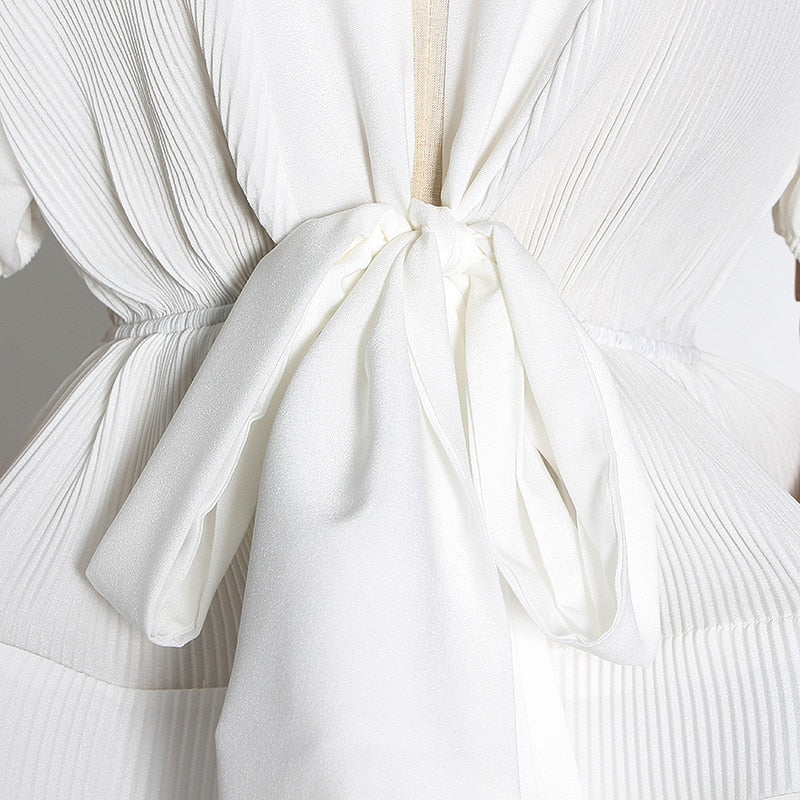 Chemise col en V Lyne