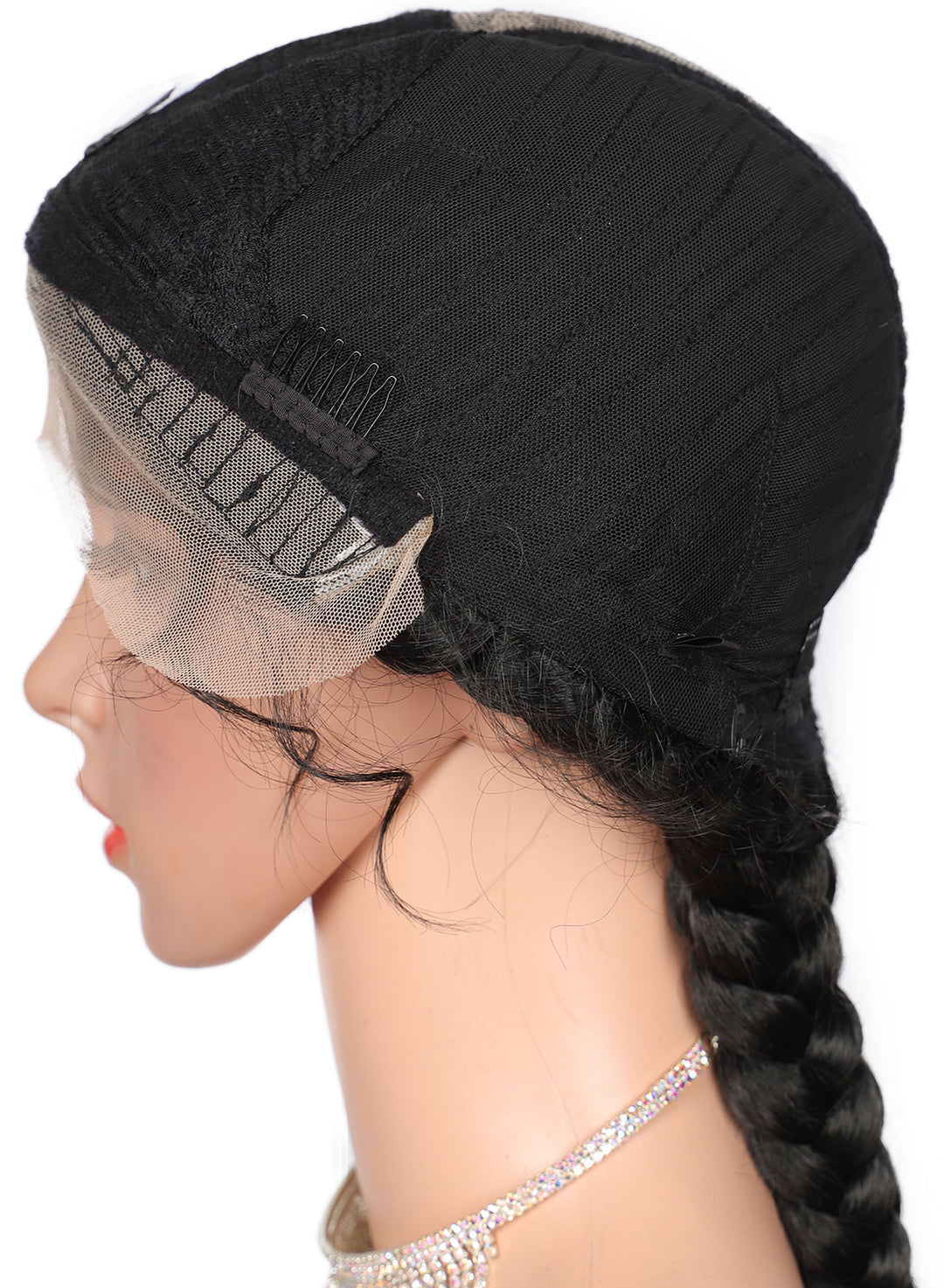 Perruque tresse 24 pouces avec lace dentelle Elsa