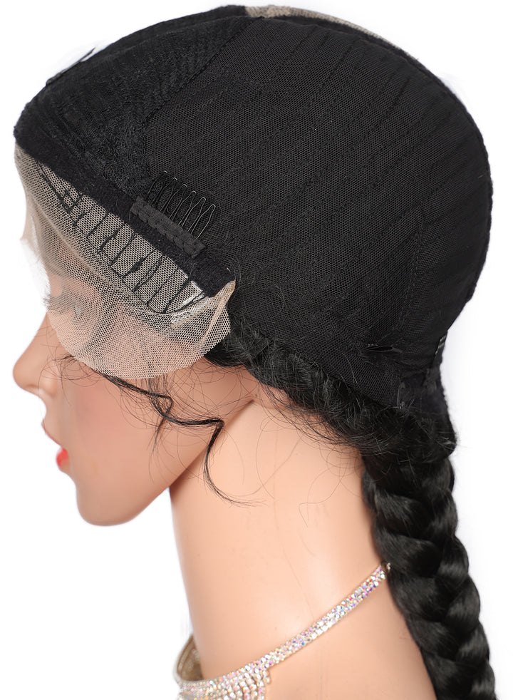 Perruque tresse 24 pouces avec lace dentelle Elsa