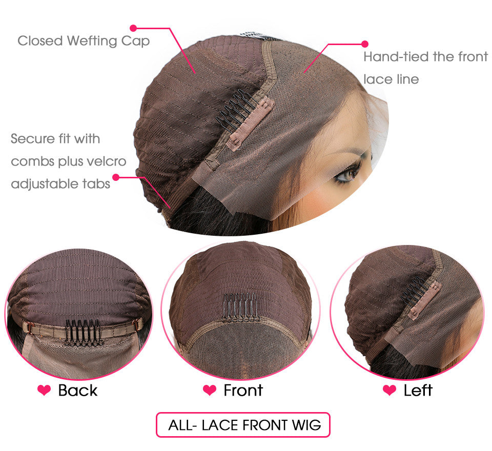 Perruques Brésiliens Bob Remy Hair avec Dentelle Raides Cheveux 100% Humains-Adrienne&amp;Sandrine