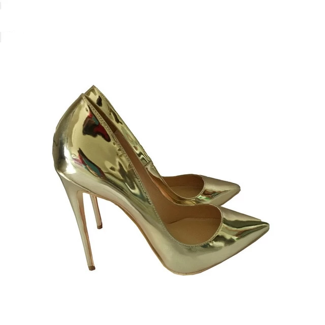 Pompes Talons hauts en cuir verni avec Bout pointu-Chaussure-Adrienne&amp;Sandrine