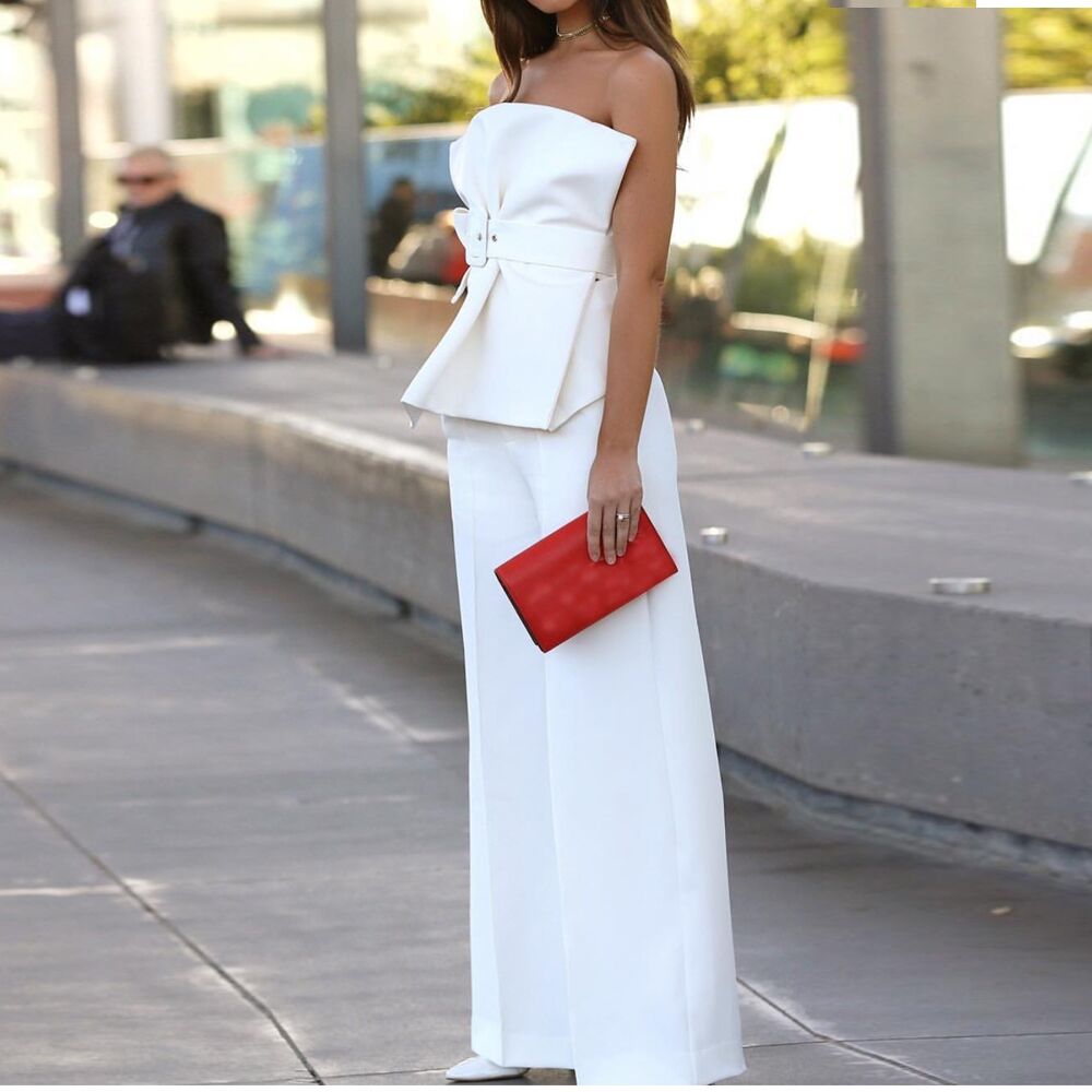 2-Piece Sandesse Top and Pants with Belts