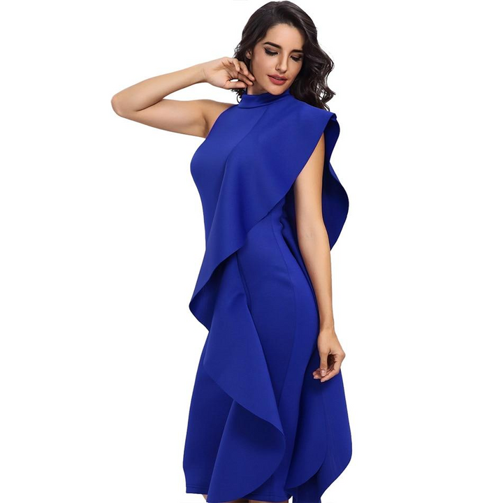 Sexy Robes Moulants Sans Manches Patchwork Volants-robe-Adrienne&amp;Sandrine