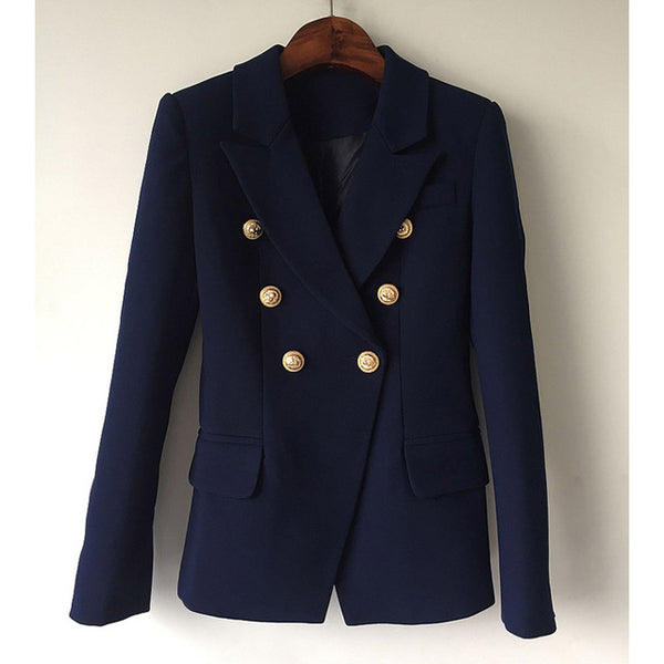 Veste Femmes de TOP QUALITE Double Breasted avec Boutons en Métal Lion Taille S-XXXL-veste-Adrienne&Sandrine