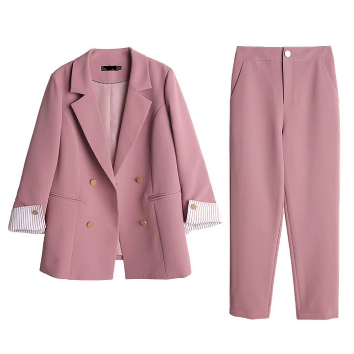 2 pièces ensembles à double boutonnage Blazer surdimensionné + pantalon taille L-5XL-set d&