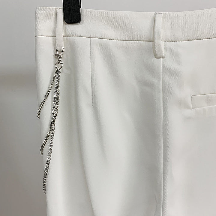 Pantalon Blanc Orné en Chaîne métal-pantalon-Adrienne&amp;Sandrine