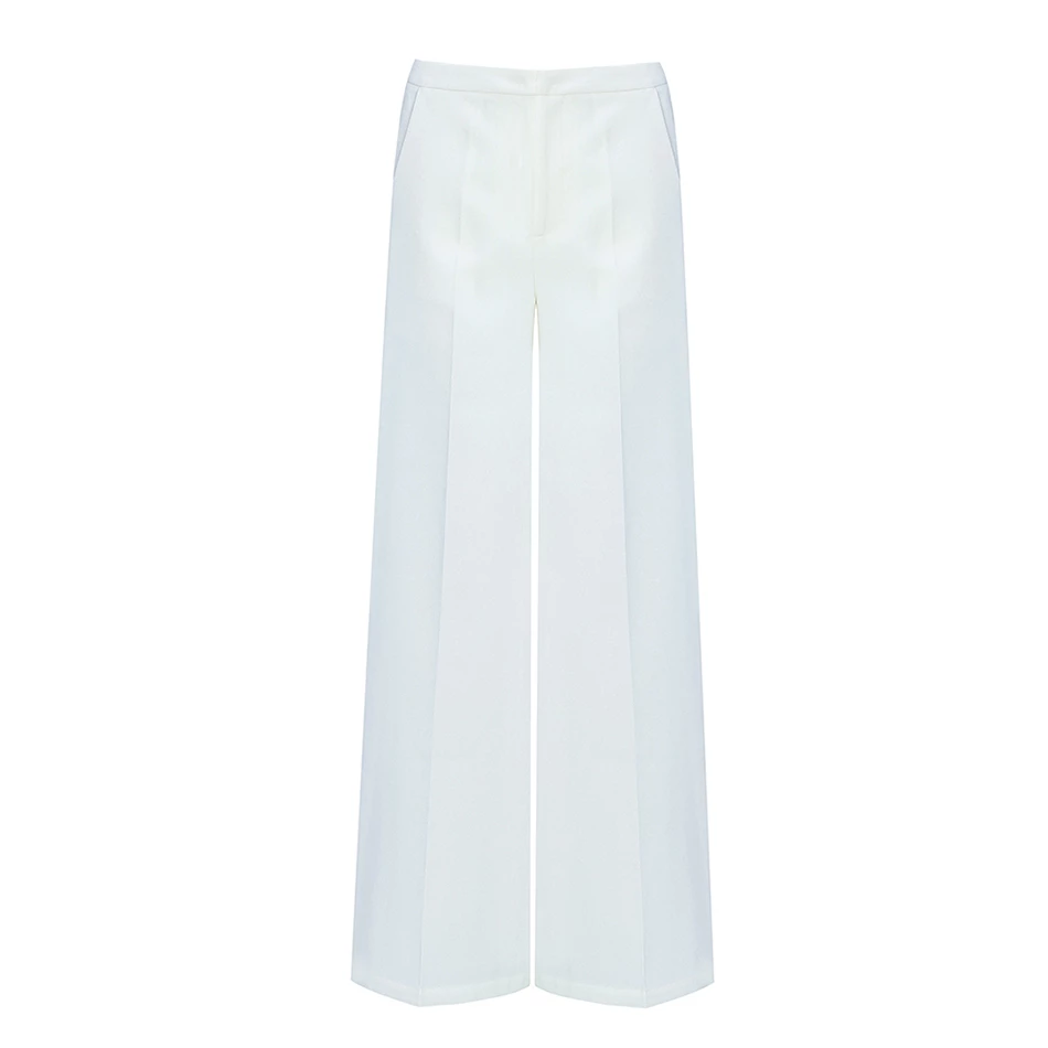 Élégant Pantalon blanc à jambes larges-pantalon-Adrienne&Sandrine