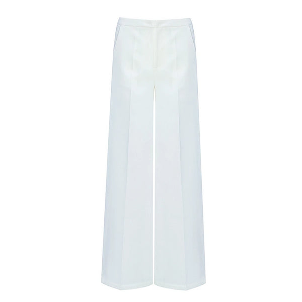Élégant Pantalon blanc à jambes larges-pantalon-Adrienne&Sandrine
