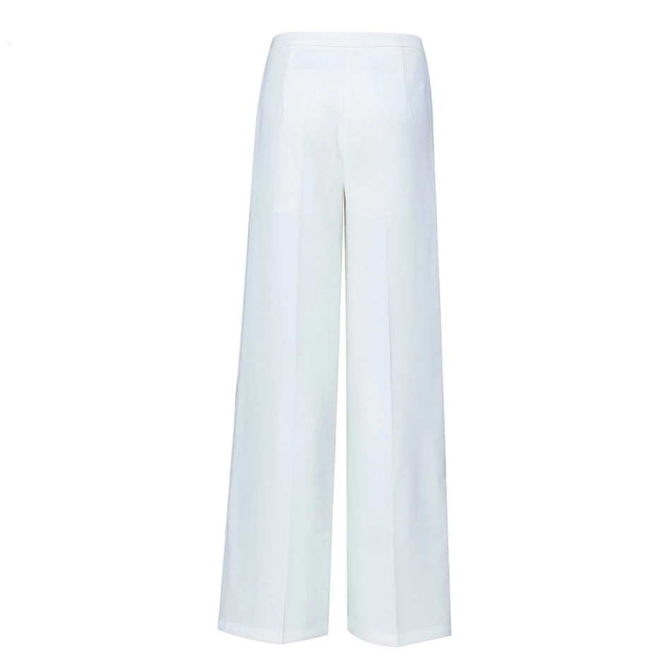 Élégant Pantalon blanc à jambes larges-pantalon-Adrienne&amp;Sandrine