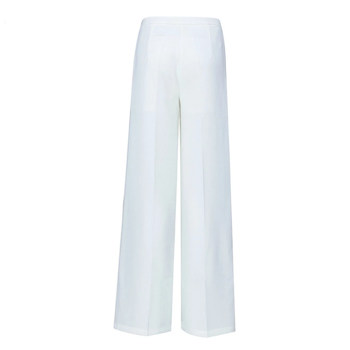 Élégant Pantalon blanc à jambes larges-pantalon-Adrienne&amp;Sandrine