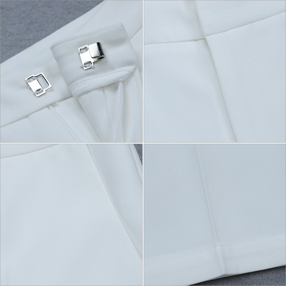 Élégant Pantalon blanc à jambes larges-pantalon-Adrienne&amp;Sandrine