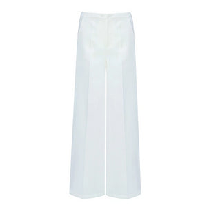 Élégant Pantalon blanc à jambes larges-pantalon-Adrienne&Sandrine