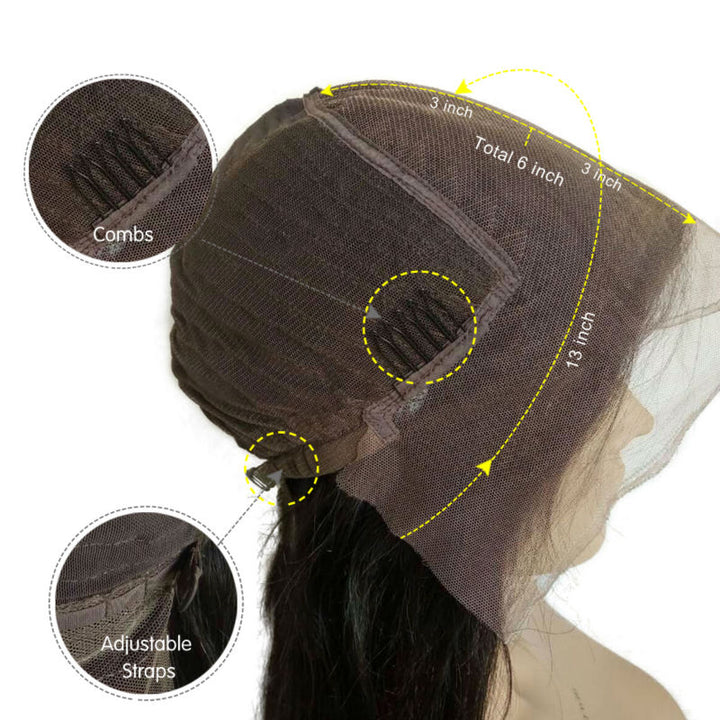 Lace Front Human Hair Wigs With Bang Brazilian Remy 13X6 Pre Plucked With baby Hair-Adrienne&amp;Sandrine