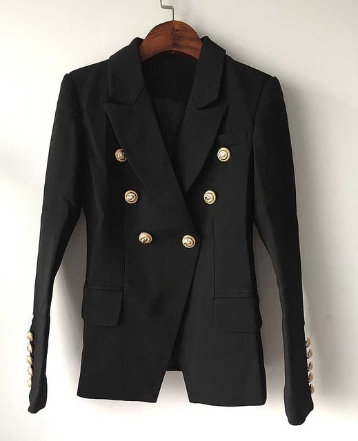 Veste Femmes de TOP QUALITE Double Breasted avec Boutons en Métal Lion Taille S-XXXL-veste-Adrienne&Sandrine