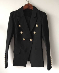 Veste Femmes de TOP QUALITE Double Breasted avec Boutons en Métal Lion Taille S-XXXL-veste-Adrienne&Sandrine