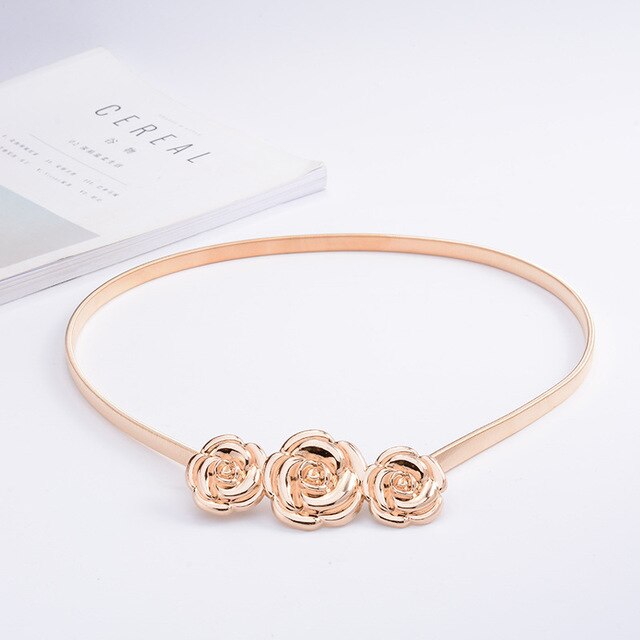 Metal Flower Leaf Belts